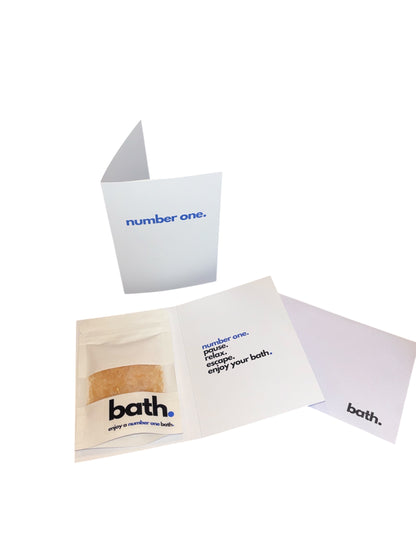number one bath. card